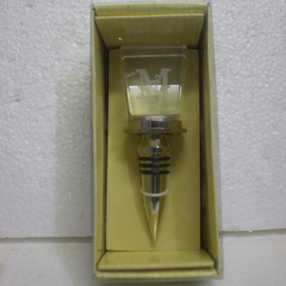 Cypress Home Monogram M Wine Bottle Stopper New